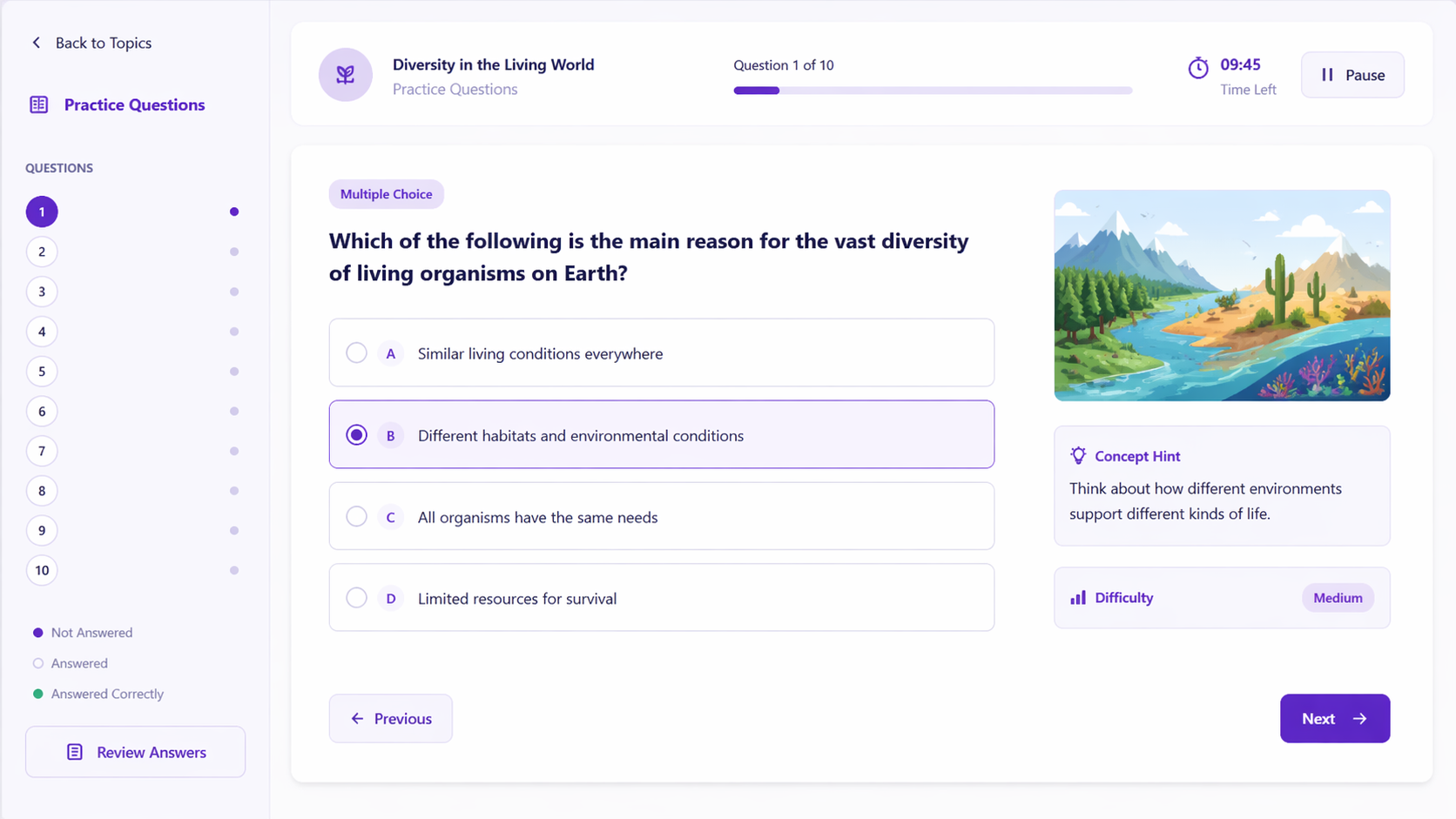 Subtopic practice demo preview