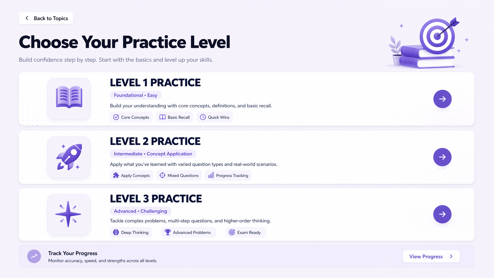 Topic practice demo preview